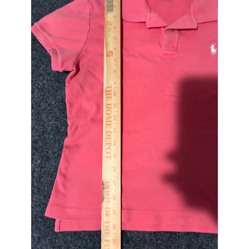 Ralph Lauren Sport Women Slim Fit Polo Shirt Coral Pink Cotton Size L - Picture 4 of 6
